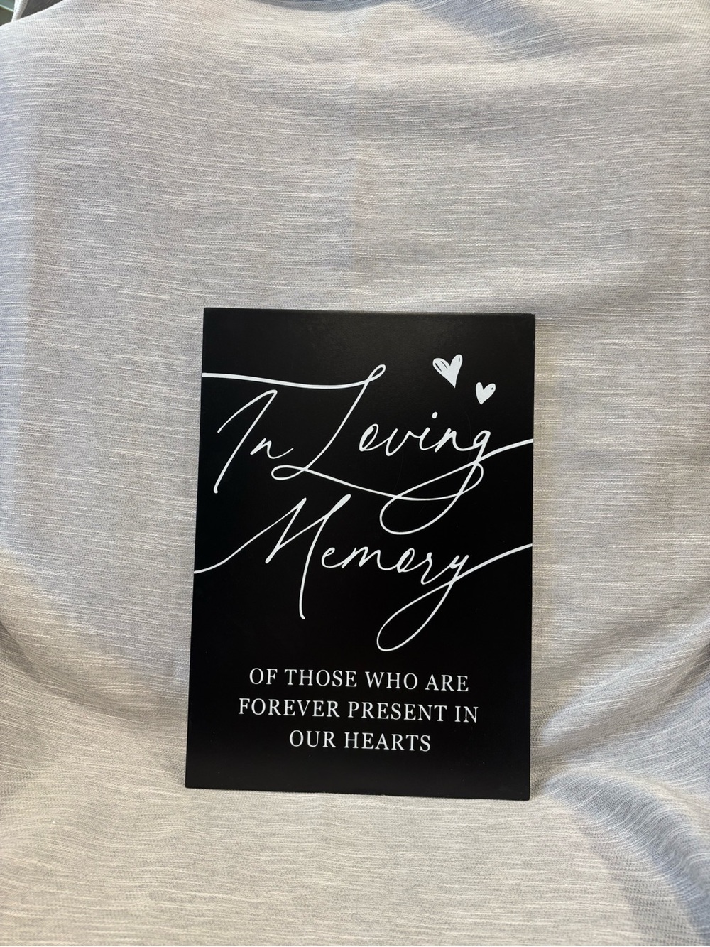 Black 'In Loving Memory' Memorial Plaque